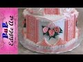 Pink Cornelli Lace Wedding Cake Bottom Tier