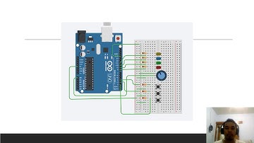 Rangkaian Arduino-LED dengan push button untuk reverse urutan nyala.