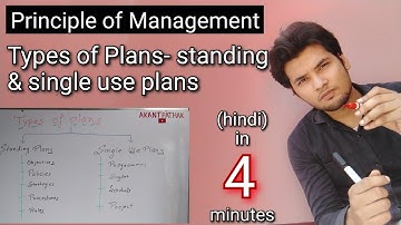 Types of plans - Standing and single use plans || Principle of management || BBA BCA MCA