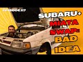 Subaru Justy + Miata Swap = Bad Idea? First test fitment! | MazdaRu Ep. 3 #projectcar #engineswap
