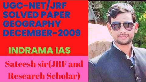UGC-NET JRF Solved paper Geography December -2009