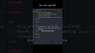 Apa Itu Tag Mark di HTML? Cara Menyorot Teks #coding #belajarhtml