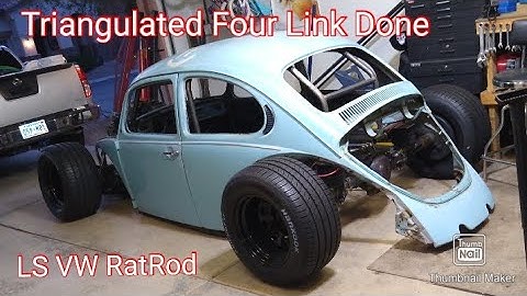 RatRod vw bug ls 5.3 motor VW Beetle Starting installing the Triangulated 4 Link