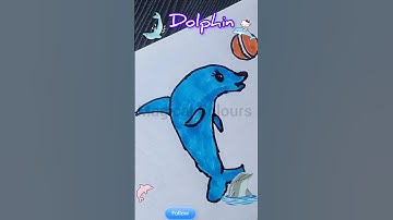 Easy Cute dolphin big fish shark drawing for kids,how to draw a cute dolphin shark #dolphin #shark