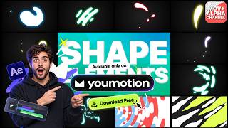 Shapes Elements Pack - Animated Shapes with Glow Versions for AI Video (Ae) Free