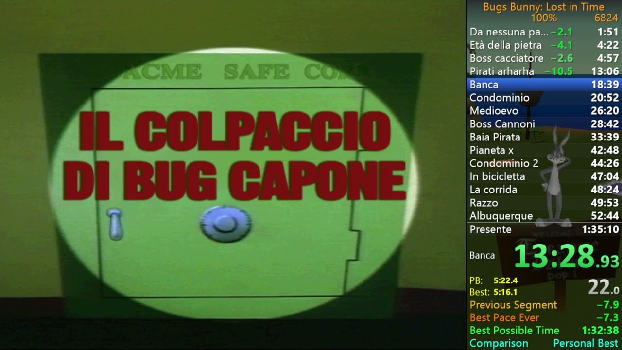 (WR) [1:34:58] Bugs Bunny Lost in Time - 100% Speedrun
