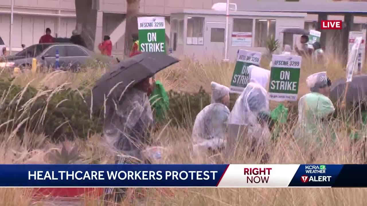Thousands of UC healthcare workers begin strike - YouTube