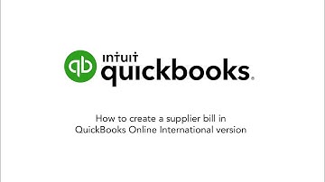 QuickBooks Tutorial: How to create a supplier bill