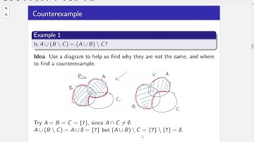 Intro to Proofs - Sets - Identities and counterexamples