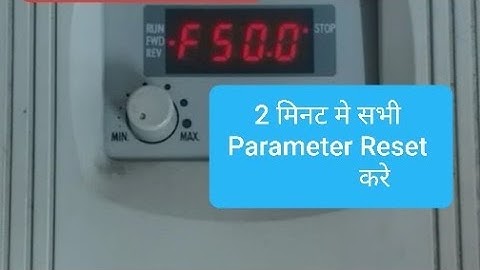 Delta VFD-S1 Reset All Parameter To Factory Setting /delta Vfd ko factory reset kase kare