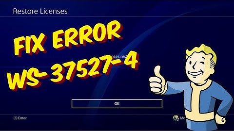 How To Fix PS4 Error WS-37527-4