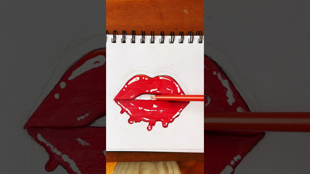 ✨Dripping lips drawing👄 