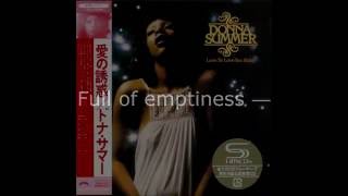 Donna Summer - Full of Emptiness LYRICS - SHM &quot;Love to Love You Baby&quot; 1975