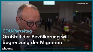 Interview mit Friedrich Merz beim CDU-Parteitag am 08.05.24