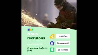 Nouvelle offre : Chaudronnier(ière) (h/f) à La rochelle