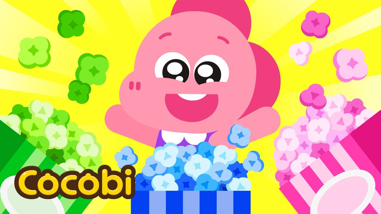 Pipoca Arco-Ìris T-rex🌈🍿 | Canções Coloridas para Crianças | Cocobi