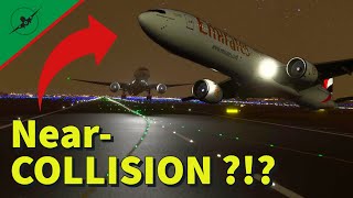 SCARY Close Call in Dubai?! | TWO Emirates Planes nearly COLLIDE on Runway