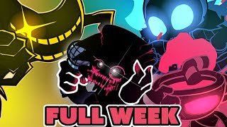 FRIDAY NIGHT FUNKIN mod EVIL Boyfriend Nightmare VS Bendy Sans n cuphead Nightmare Round 2 FULL WEEK