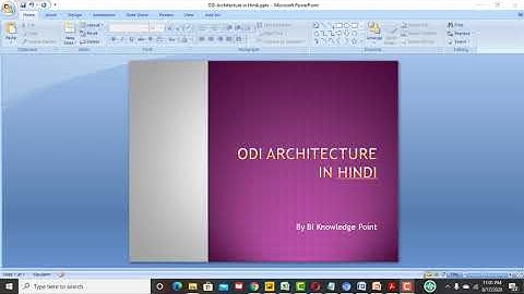 5# ODI Architecture in Hindi by #BIKnowledge Point,