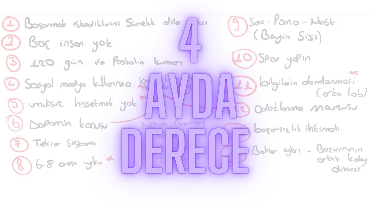 14 MADDEDE 4 AYDA DERECE YAPMAK (HALA GEÇ DEĞİL)