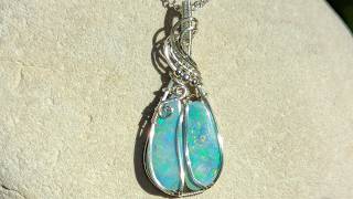 Double Stone Side by Side Cabochon Pendant Wire Wrapping Tutorial