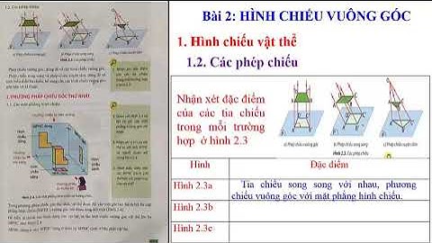 (CÔNG NGHỆ 8 - CTST) Bài 2 HÌNH CHIẾU VUÔNG GÓC ( Phần 1)