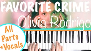 Video thumbnail of "How to play FAVORITE CRIME - Olivia Rodrigo Piano Tutorial | Chords Accompaniment"