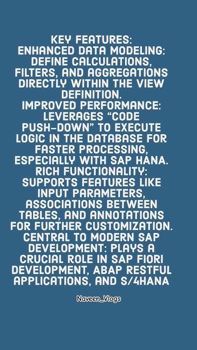 SAP - ABAP - CDS VIEW #abap #sapabap - YouTube image.