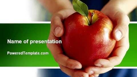 Apple In Hands PowerPoint Template by PoweredTemplate.com