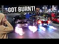 FLAME THROWING MUSTANGS TAKEOVER THE CAR MEET! *GOT CRAZY!*