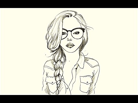 How To Draw A Girl In Glasses