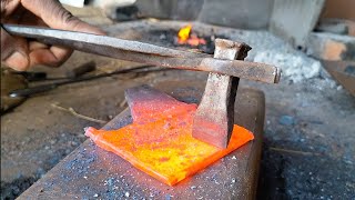 Blacksmith | forging a bucket from ingle or iron seat| how to make bucket.