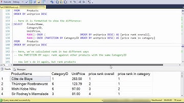 SQL Ranking Functions: Part 1 The Over Clause