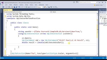 User defined function using CLR code in SQLite query | C# | SQLite