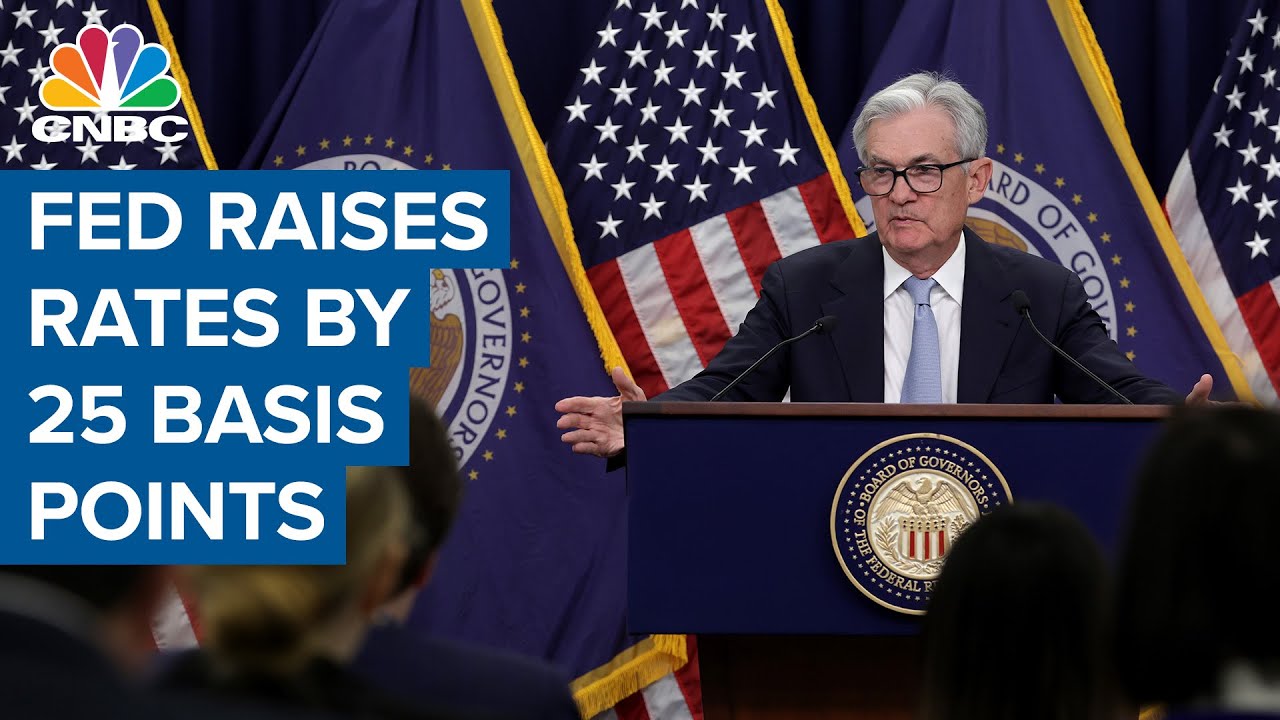 Fed raises rates by 25 basis points - YouTube