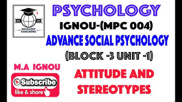 #IGNOU MPC 004 ||#M. A  Psychology||#Advance Social Psychology ||#Block 3||#Unit 1