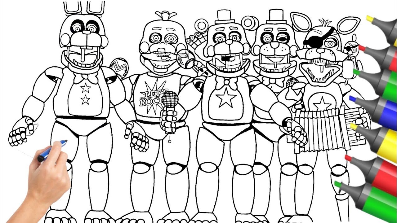 Five Nights at Freddy's New Coloring Pages | How To Color All MAIN