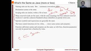 CS2505 - Week 2 - C:  Core Syntax and Language Organization