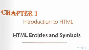 Introduction to HTML - Entities and Symbols