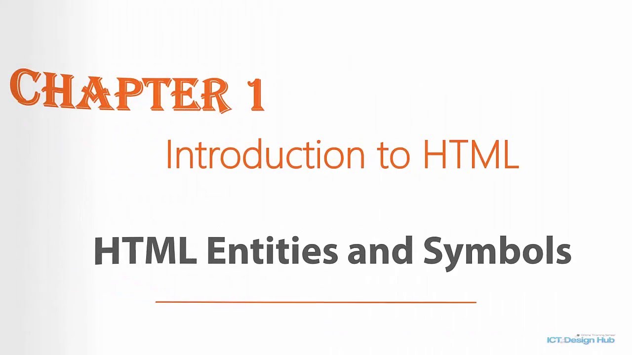 Introduction to HTML - Entities and Symbols - YouTube