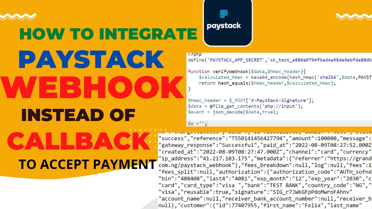 Paystack Integration Script Download How To Integrate Paystack Webhook In Your App To Accept Payment - 3 ...