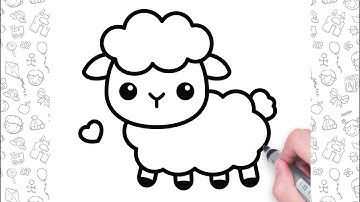 Cute Sheep Drawing Step by Step For Kids | Bolalar uchun oson chizish | Easy drawing for kids