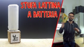 STUFA LATTINA A BATTERIA  RICICLO CREATIVO 