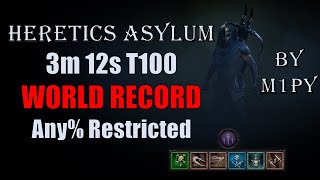Rogue escapes T100 Heretics Asylum in 3m12s BREAKING any% restricted Speedrun World Record Diablo 4