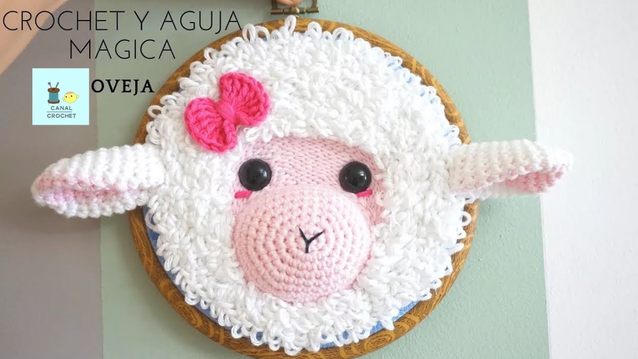 Punch needle( AGUJA MAGICA) y crochet , oveja tutorial. ( Colaboración con  Domestika) 