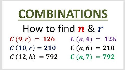 How to find n and r in Combination Problems | C(9, r) = 126, r = ?