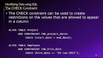 Topic 03, Part 10 - Using SQL CHECK Constraints