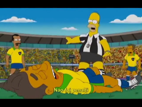 Los Simpson en Mundial. anticipa lesión de Neymar.