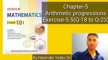 Exercise-5.5(Q-18 to Q-23) | Class-10th |Elements of Mathematics|Chapter-5(Arithmetic progressions).