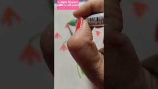 #simpleflowers#brushpens#greetingcards#flowers#leaves#youtubeshorts#shorts#howtodraw  #easydrawing